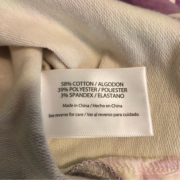 Wildfox Purple Tie Dye Star Easy Does It Pullover Sweatshirt Loungewear Large - Picture 9 of 10